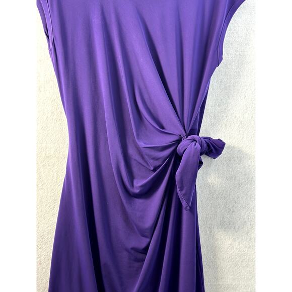 Diane von Furstenberg Size 8 Dress Midi Knee-Length 100% Silk Designer Purple - Picture 4 of 6